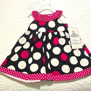 NWT Rare Editions Polkadot Fuschia Dress